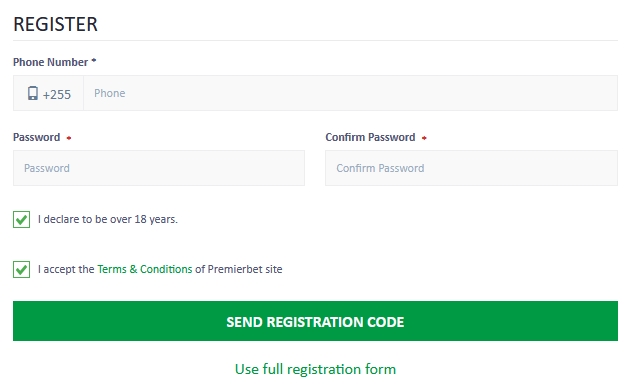 Registration form